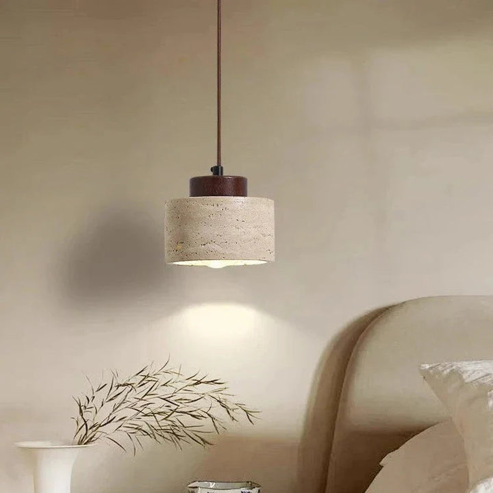 Modern home lighting fixture: Travertine pendant, perfect for contemporary decor.