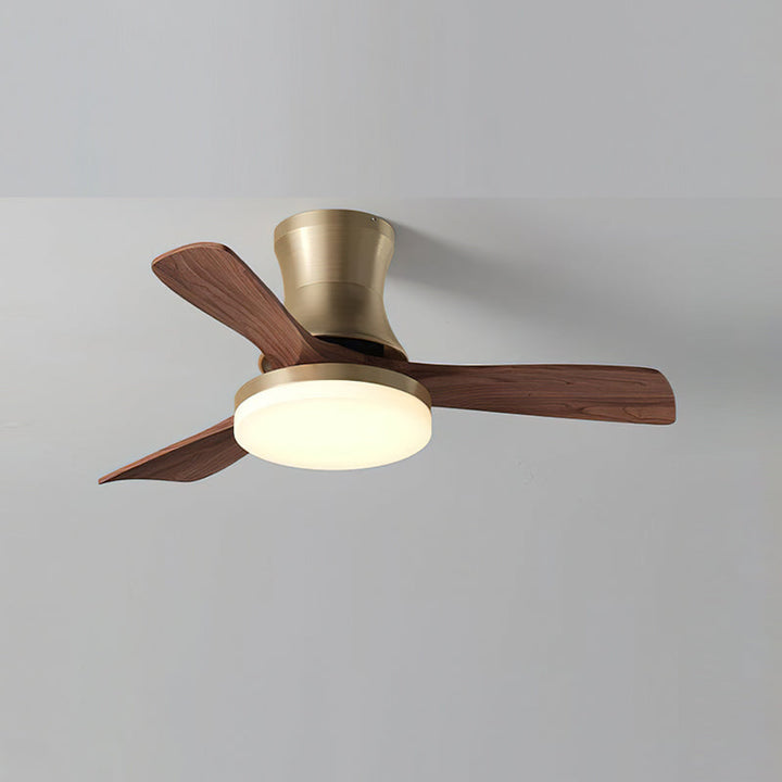 Modern ceiling fan light, 3-color LED, remote control, home comfort.