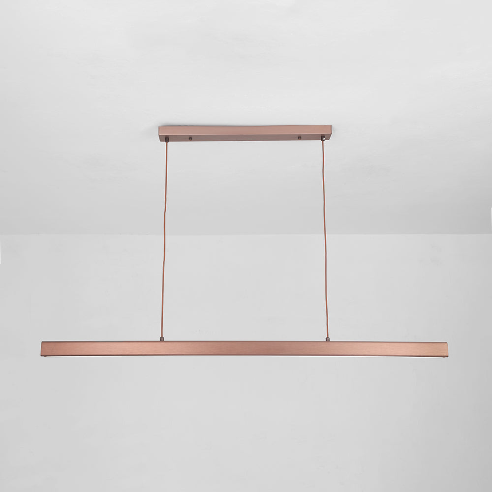 Contemporary linear pendant, bringing style to modern kitchen island lighting.