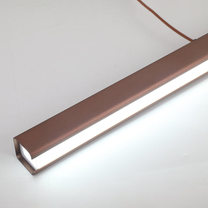 Modern LED linear fixture for kitchen islands & dining areas, contemporary style.