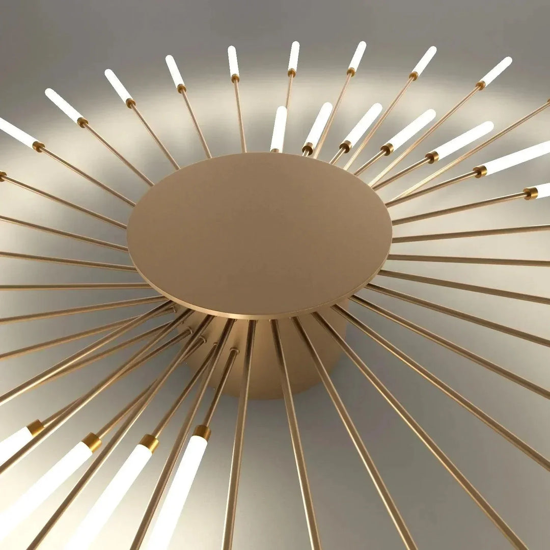 Unique modern LED ceiling lamp. Swirling firework design provides artistic and contemporary home lighting.