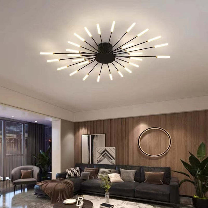 Energy-efficient LED flush light, modern spiral design, fits any room decor.