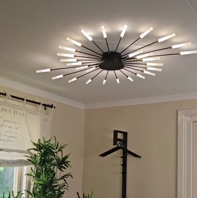 Chic modern flush LED light, spiral pattern, suitable for bedroom or hallway.