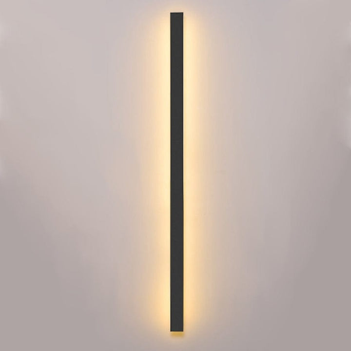 Energy-efficient outdoor LED light fixture, backlit, ideal for patios and porches.