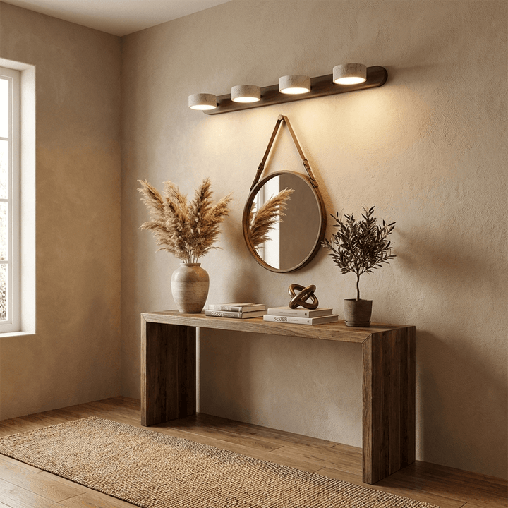Dimmable wall light with LED technology, ideal for adaptable lighting.