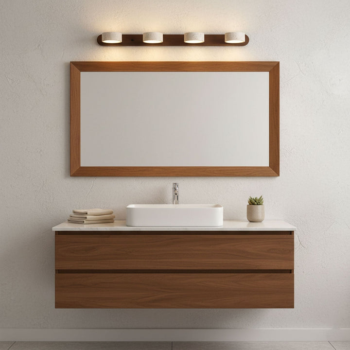 Energy-efficient LED wall light, great for bathrooms or entryways.