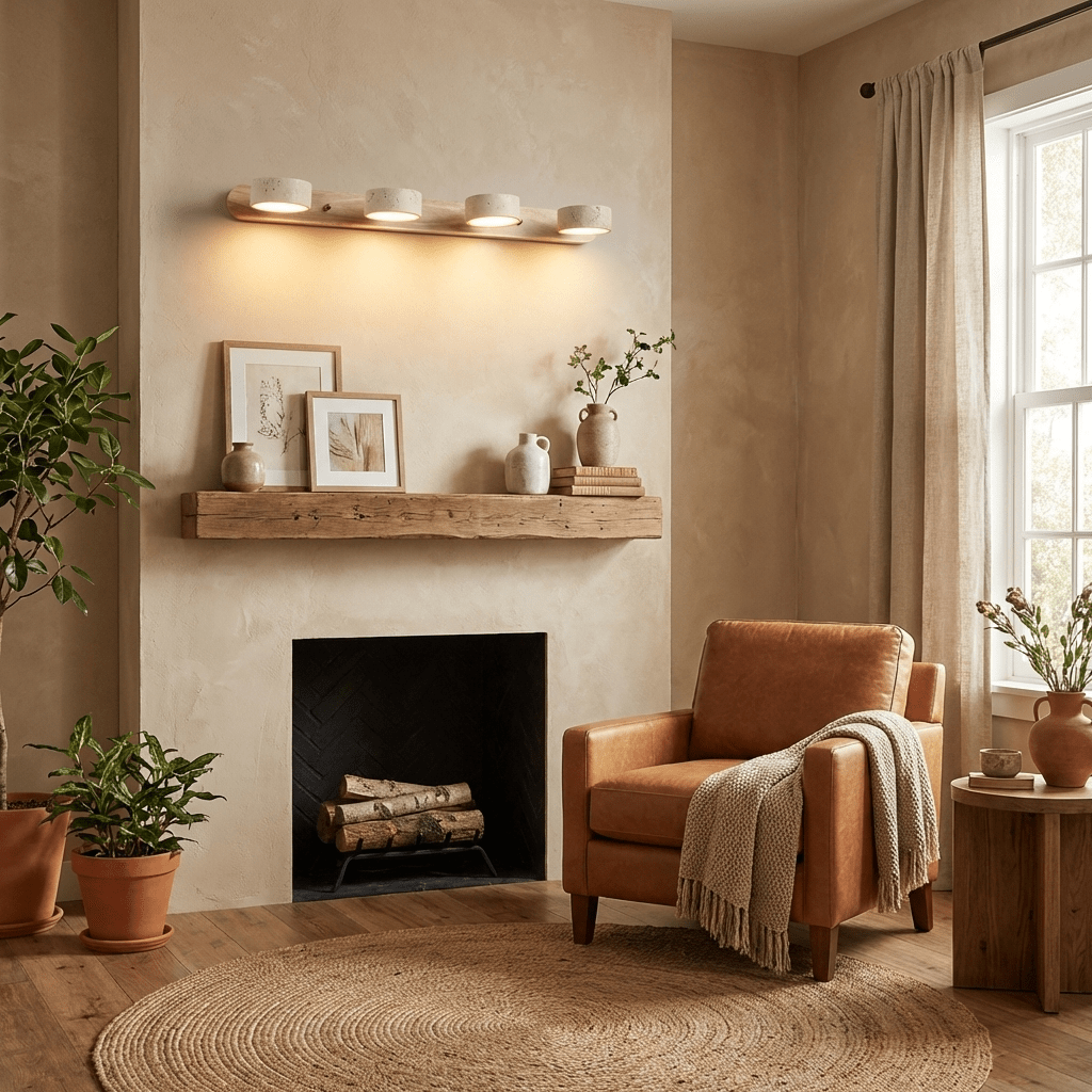 Energy-efficient modern LED wall light for bedroom or hallway.
