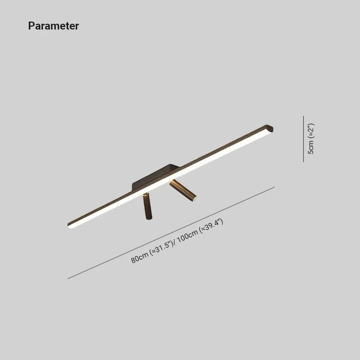 Sleek modern linear LED flush mount ceiling light, perfect for home office or study room lighting.