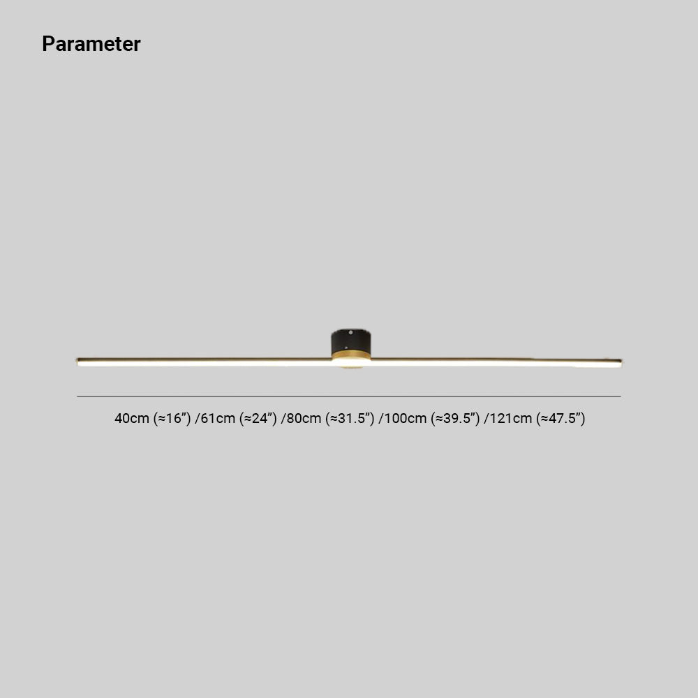 Energy-efficient linear LED flush mount light. Provides bright, long-lasting indoor lighting for modern homes.