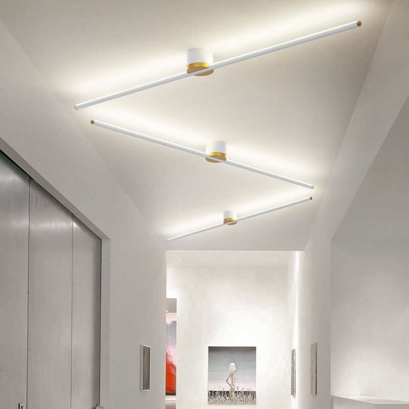 Low-profile linear LED flush mount ceiling light. A sleek modern lighting solution for any room.