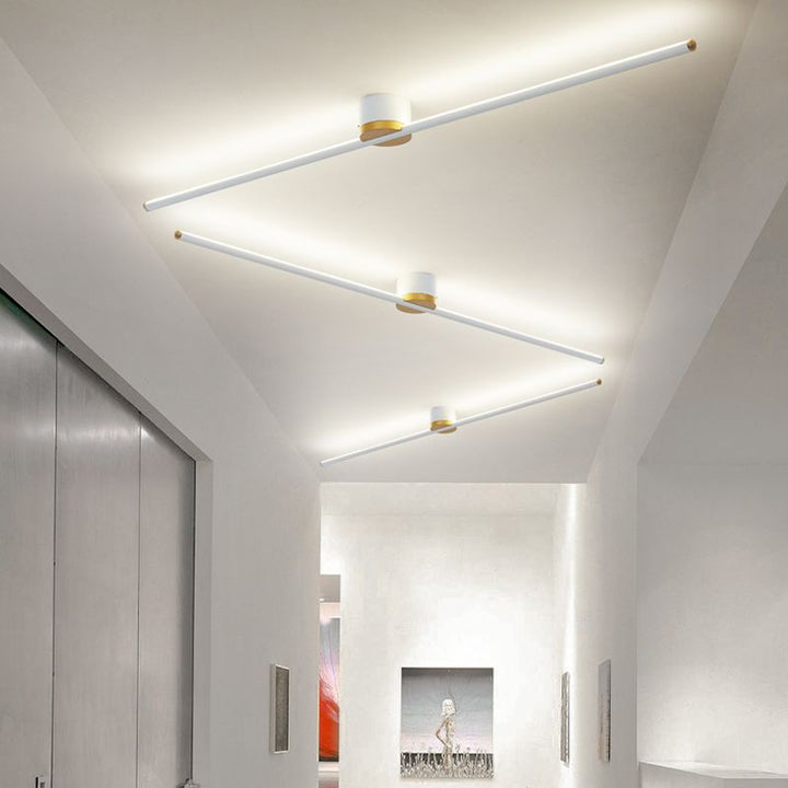 Low-profile linear LED flush mount ceiling light. A sleek modern lighting solution for any room.
