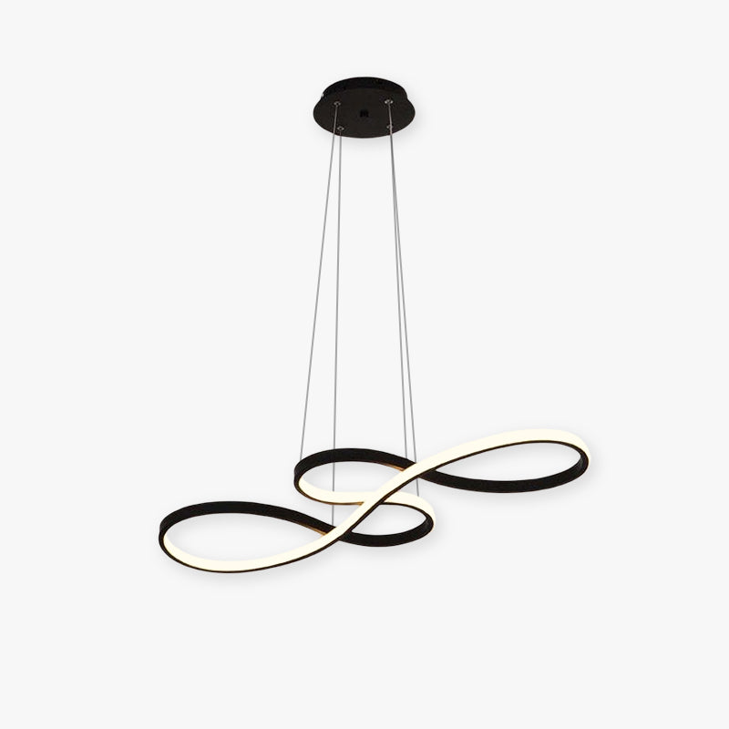 Modern linear LED pendant light, perfect for contemporary living rooms & dining areas.