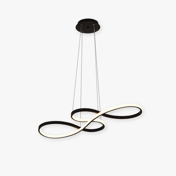 Modern linear LED pendant light, perfect for contemporary living rooms & dining areas.