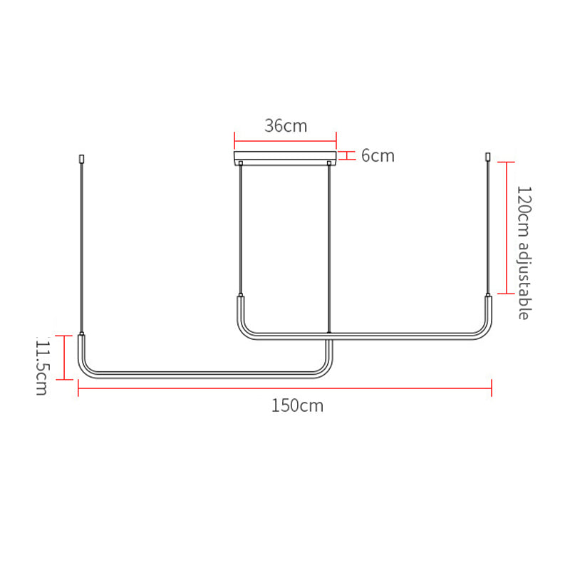 Modern LED linear ceiling light, perfect for enhancing the ambiance of living or dining rooms.