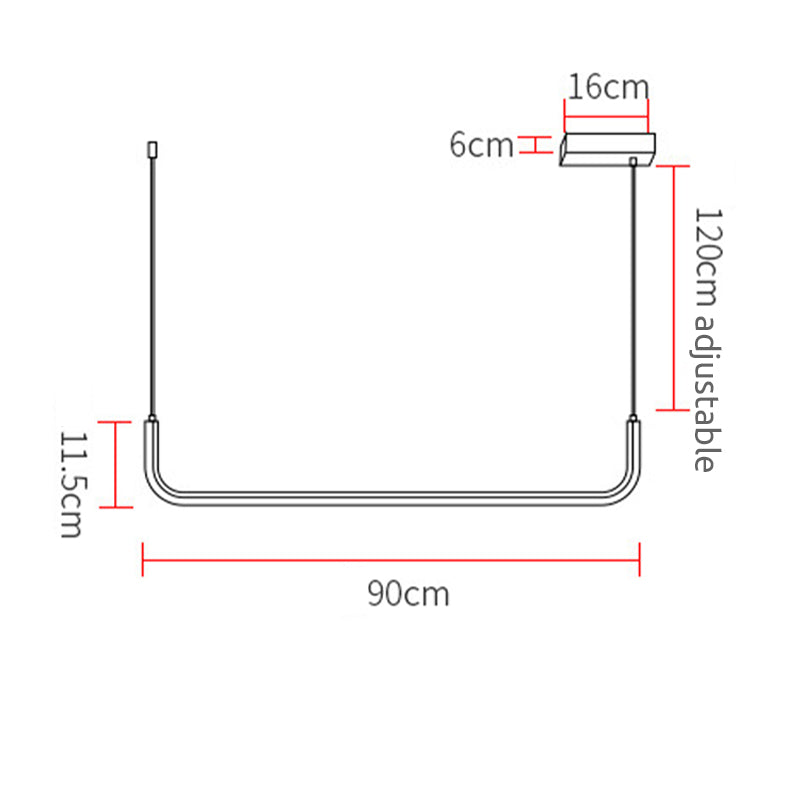 Contemporary adjustable linear LED light fixture, suitable for kitchen islands or dining tables.