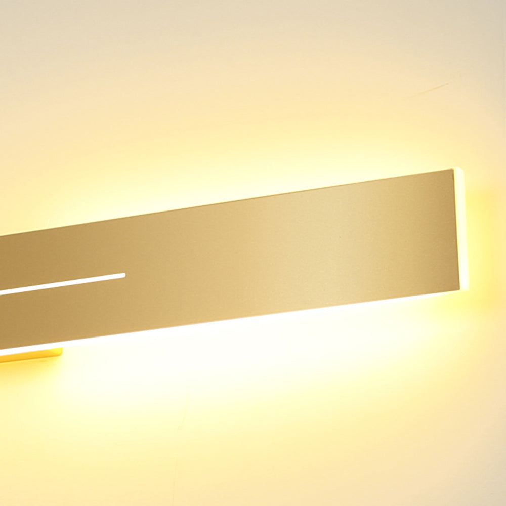 Accent indoor LED wall lamp, contemporary linear design, dimmable feature.
