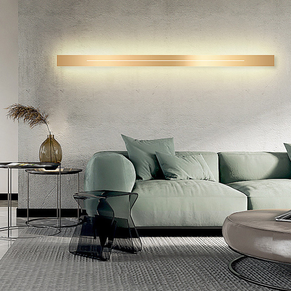 Contemporary acrylic linear LED wall light, dimmable for perfect ambiance.