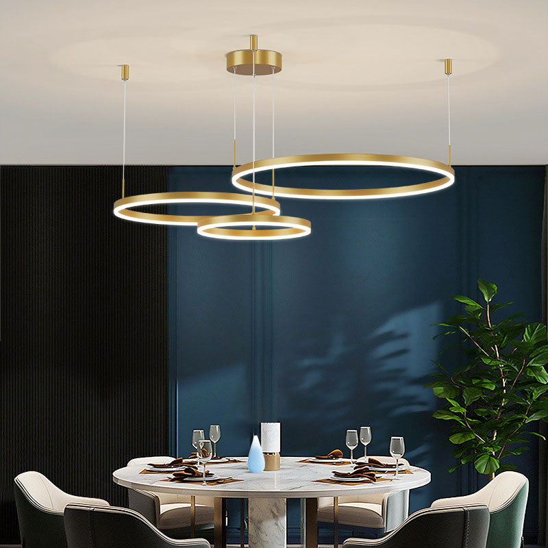 Lorenna LED ring light as a central ceiling fixture in a spacious hall.
