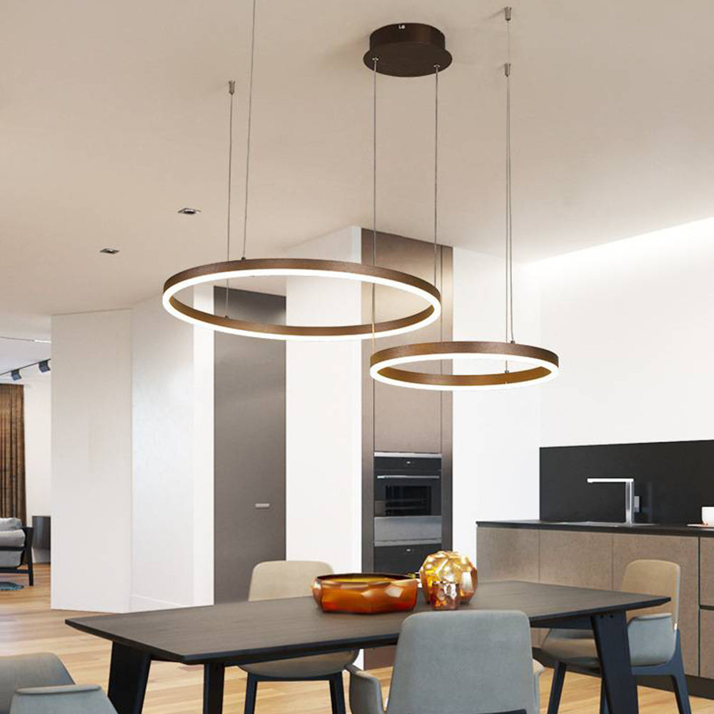 Lorenna modern LED ring light, a sophisticated ceiling fixture for dining.