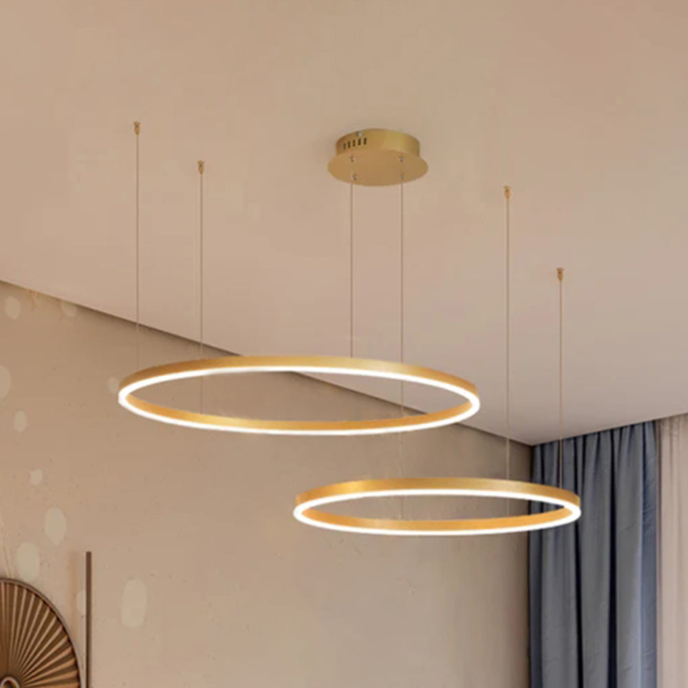Modern Lorenna LED ring light, casting a beautiful glow in any space.