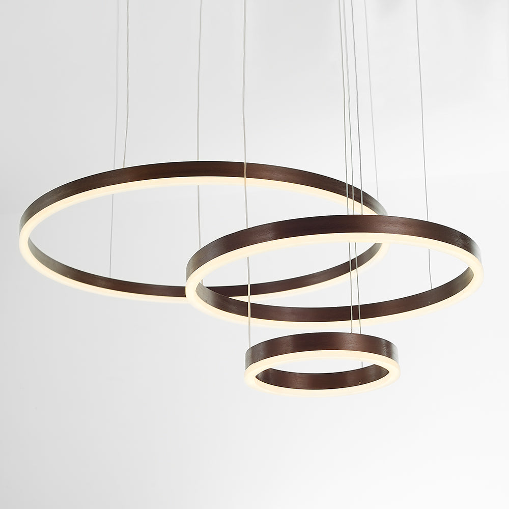 Close-up on the LED elements of the Lorenna modern ring pendant light.