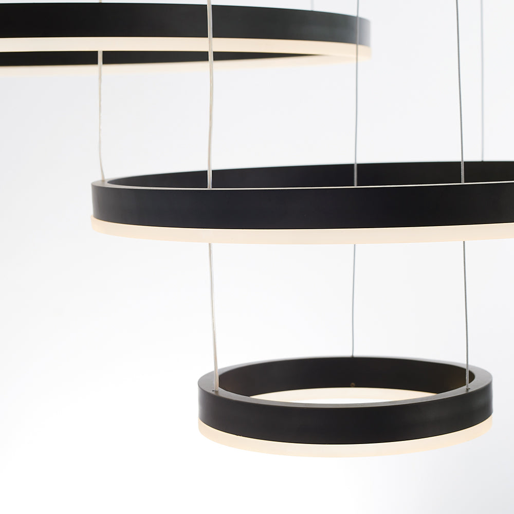Dimmable Lorenna modern LED ring pendant light, energy-efficient home accent.