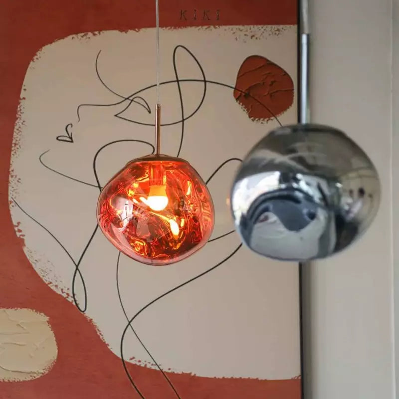Unique Melt organic pendant lamp, providing a soft, ambient glow to your home decor.