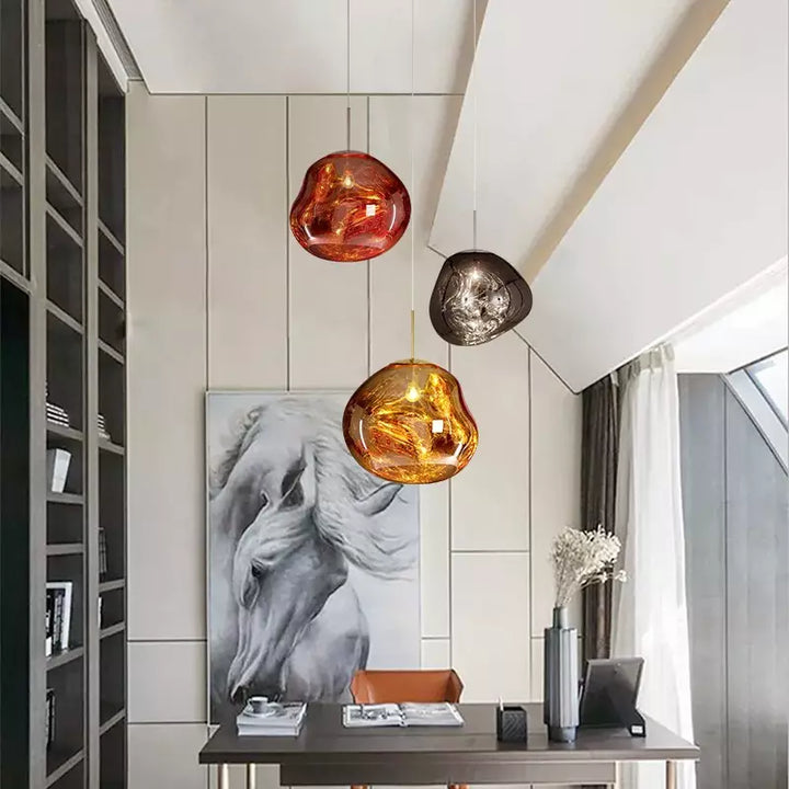 Designer Melt ceiling light, a unique artistic lamp creating an atmospheric glow in any room.