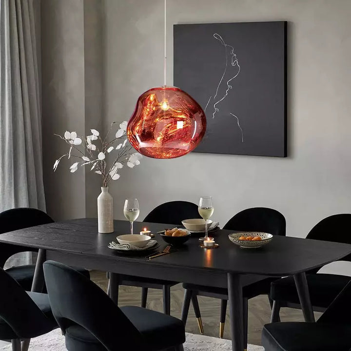 Stylish Melt pendant lamp, a modern statement piece for living room or dining room lighting.
