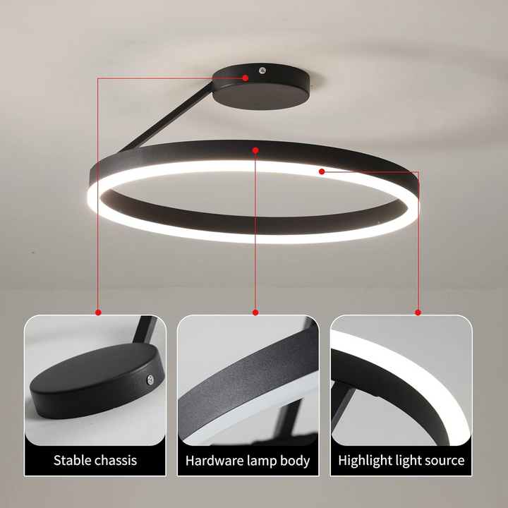 White minimalist LED ceiling light, perfect for a clean, modern aesthetic.