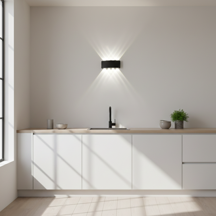 Energy-saving LED wall light for minimalist interior design in any room.