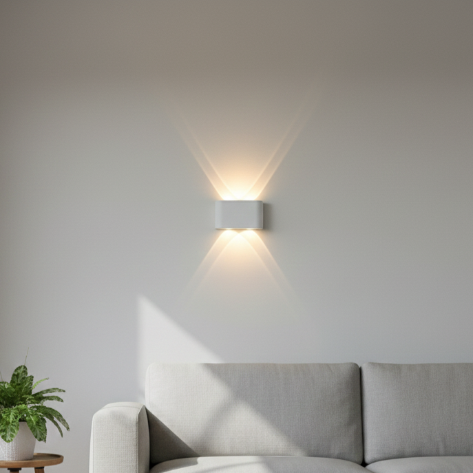 Modern minimalist LED wall sconce, perfect for stylish home interior design.