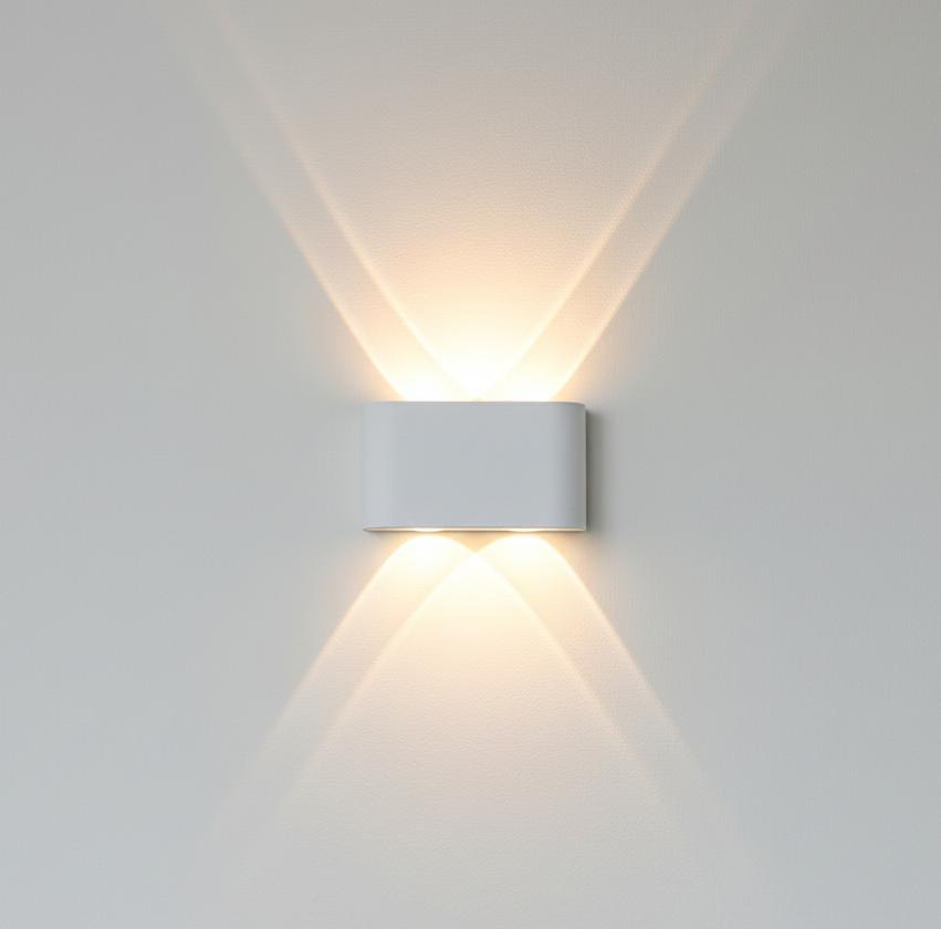 Contemporary LED wall light, ideal for creating a modern home atmosphere.