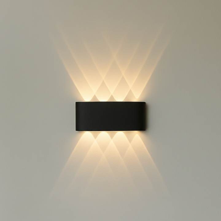 Customizable LED wall light for living rooms, offering versatile brightness.