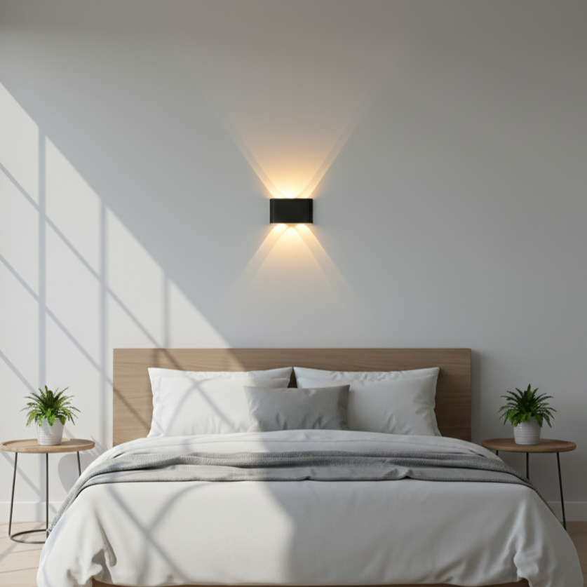 Accent lighting LED wall light, perfect for modern indoor aesthetic.