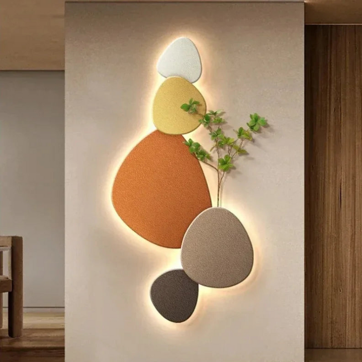 Contemporary LED wall lamp, modern organic design. Energy-efficient interior lighting, perfect for elegant home decor.