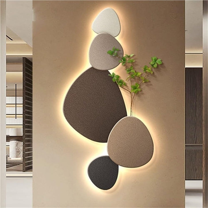 Elegant modern organic LED wall lamp. Energy-efficient interior lighting, a decorative addition to contemporary spaces.