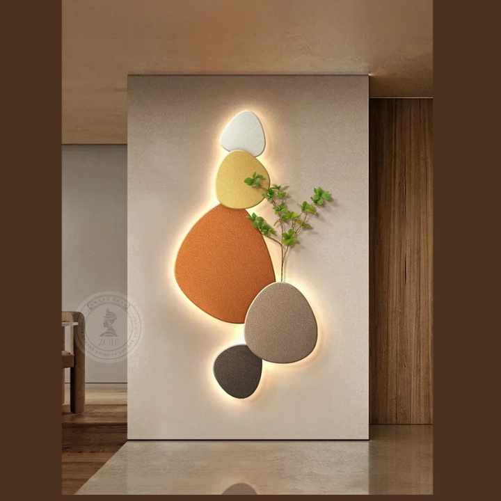 Modern organic LED wall lamp for interiors. Contemporary design with energy-efficient ambient lighting, great home decor.
