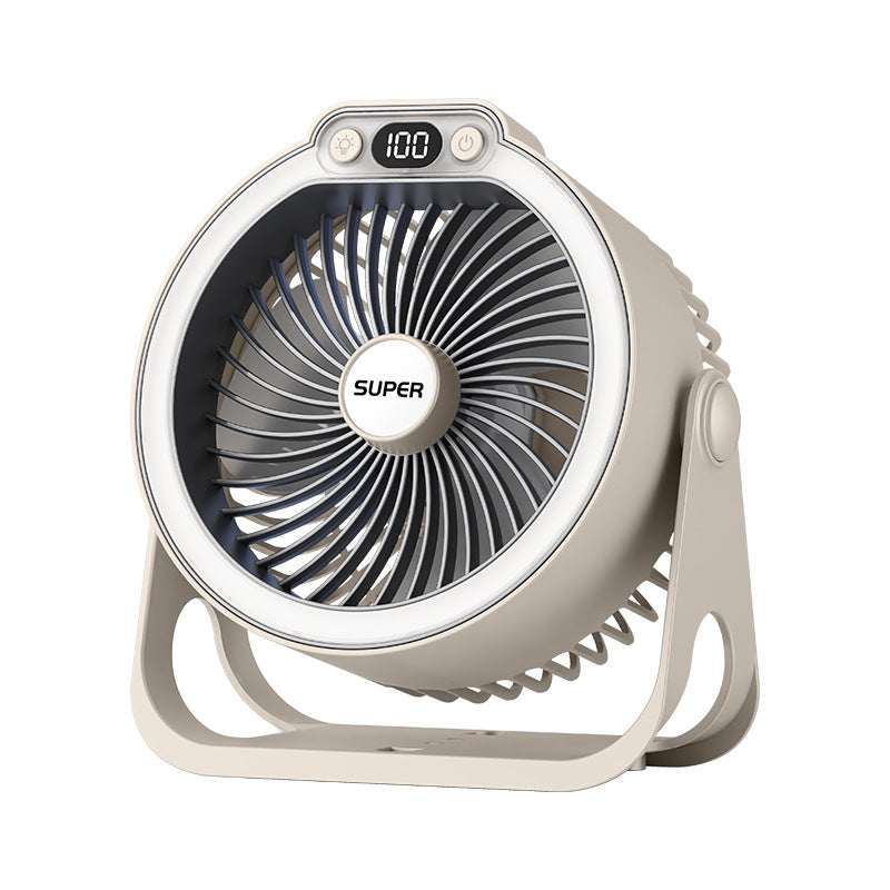 Quiet oscillating desk fan for powerful personal cooling and enhanced air circulation, ideal for office or home.