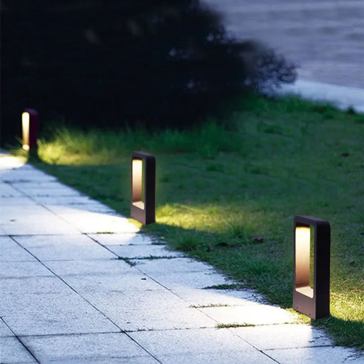 Stylish modern LED garden lamp, waterproof & weatherproof. Enhances outdoor pathways, yards & landscapes.