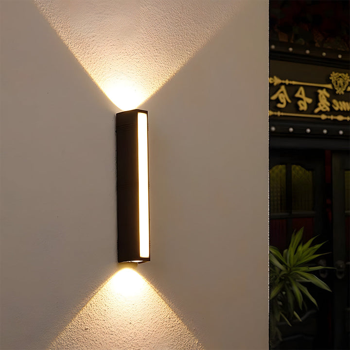 Durable modern outdoor LED wall light, built with high-quality materials to withstand elements.