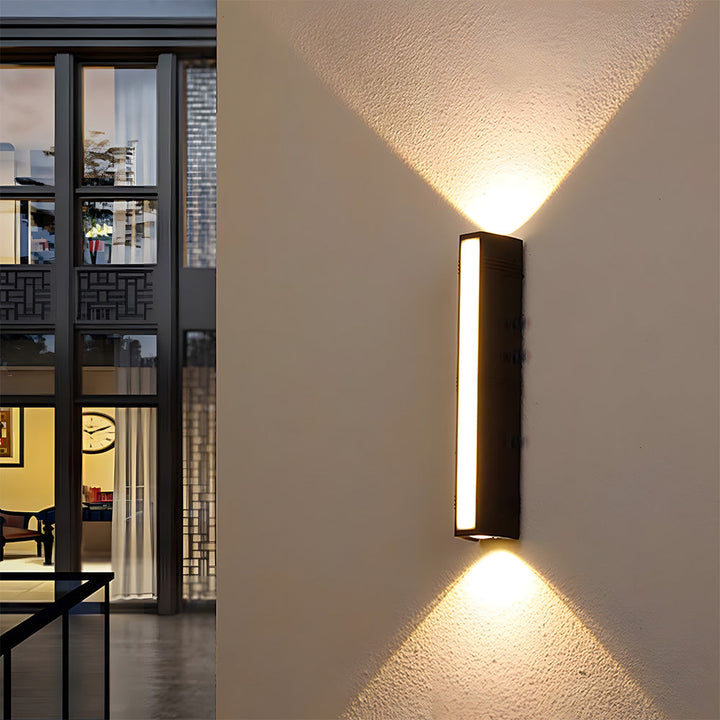 Easy-to-install modern LED wall light, perfect for DIY home improvement and outdoor lighting projects.