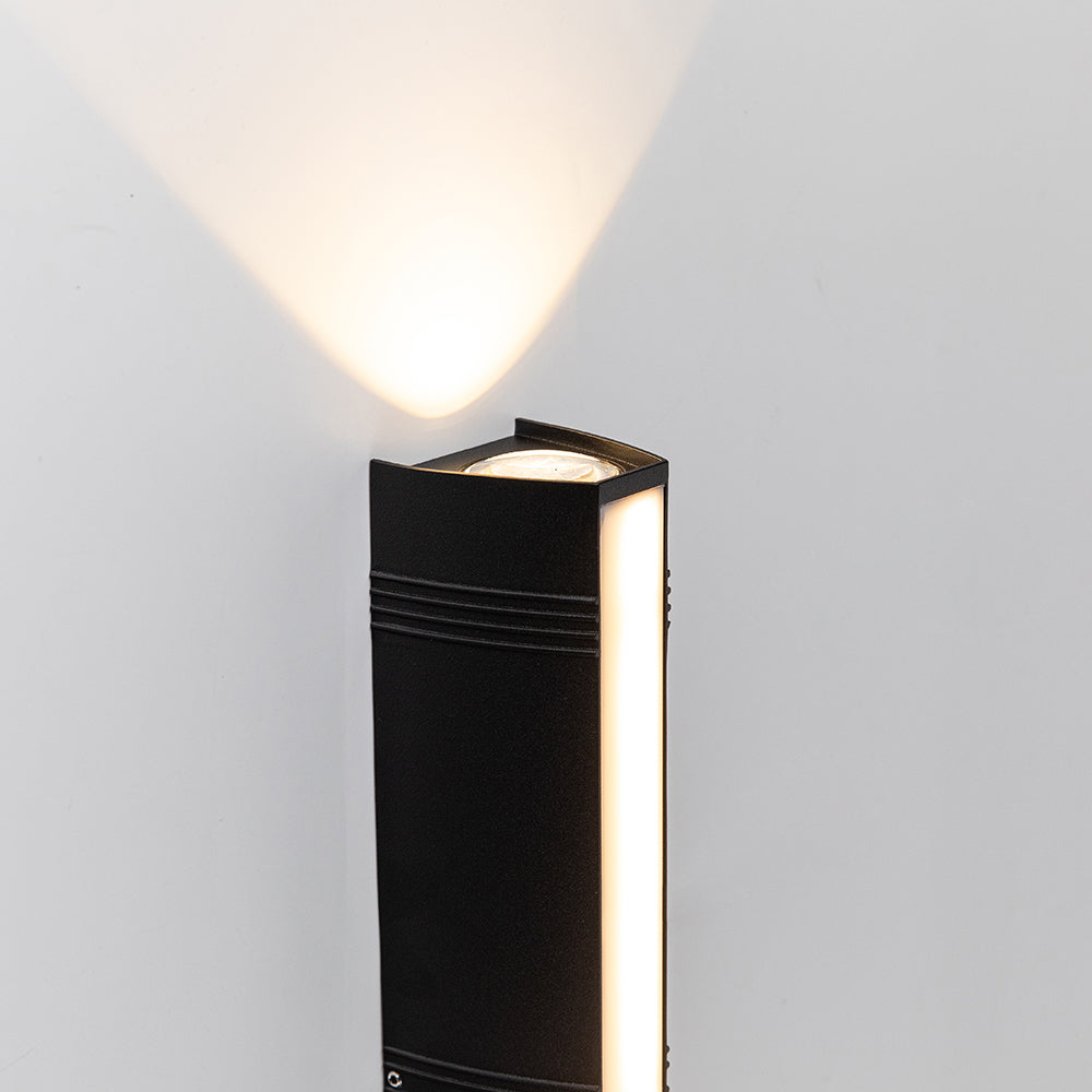 Garden LED wall light, provides warm, ambient illumination for pathways and outdoor areas.