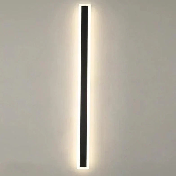Dimmable LED wall light with motion sensor, modern design for energy-efficient outdoor patio & deck lighting.