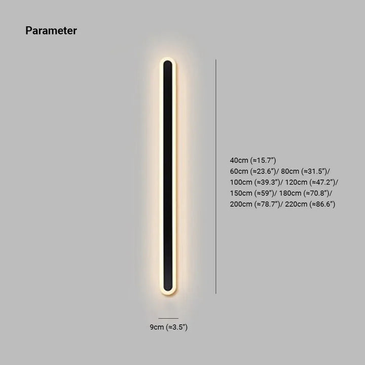 Black modern outdoor wall light with integrated linear LED, providing energy-efficient exterior illumination.
