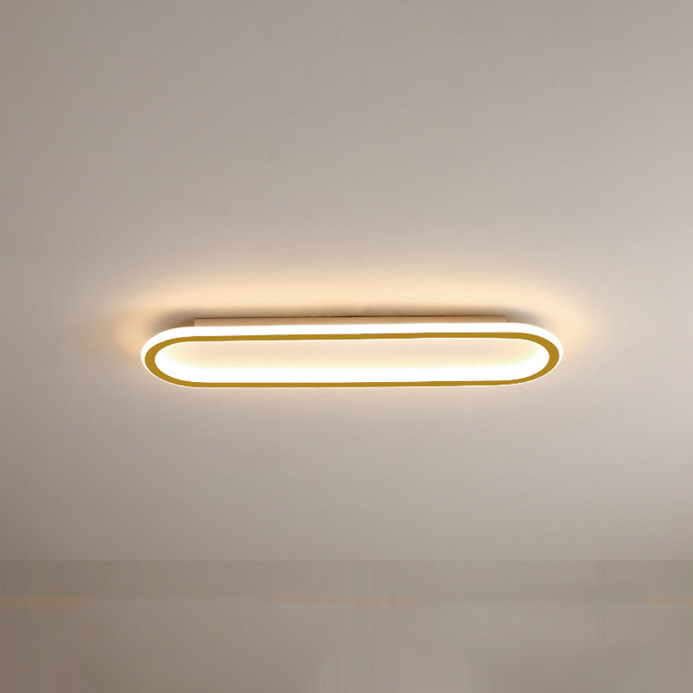 Rose Gold Oval LED Flush Mount Ceiling Light, for contemporary home lighting.