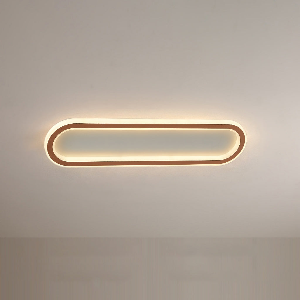Modern Oval LED Flush Mount Ceiling Light, showcasing sleek black design.