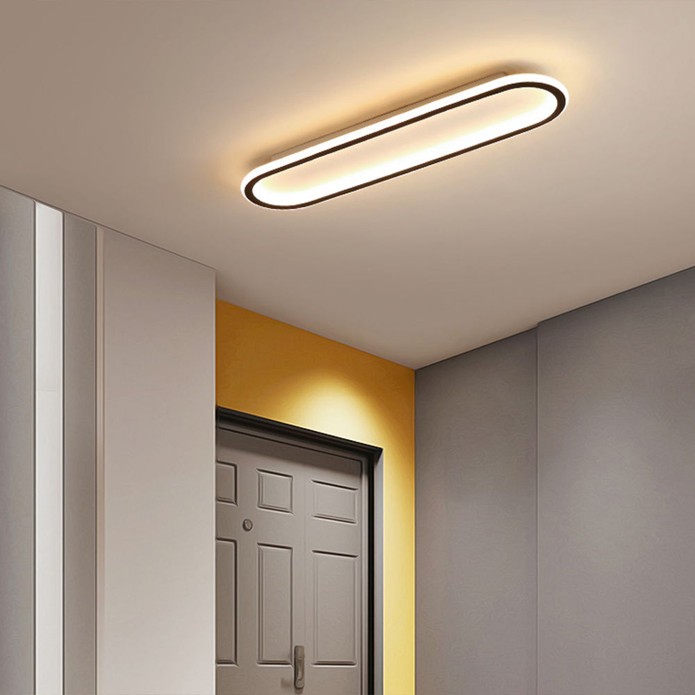Black Modern Oval LED Ceiling Light, combining style and efficiency.