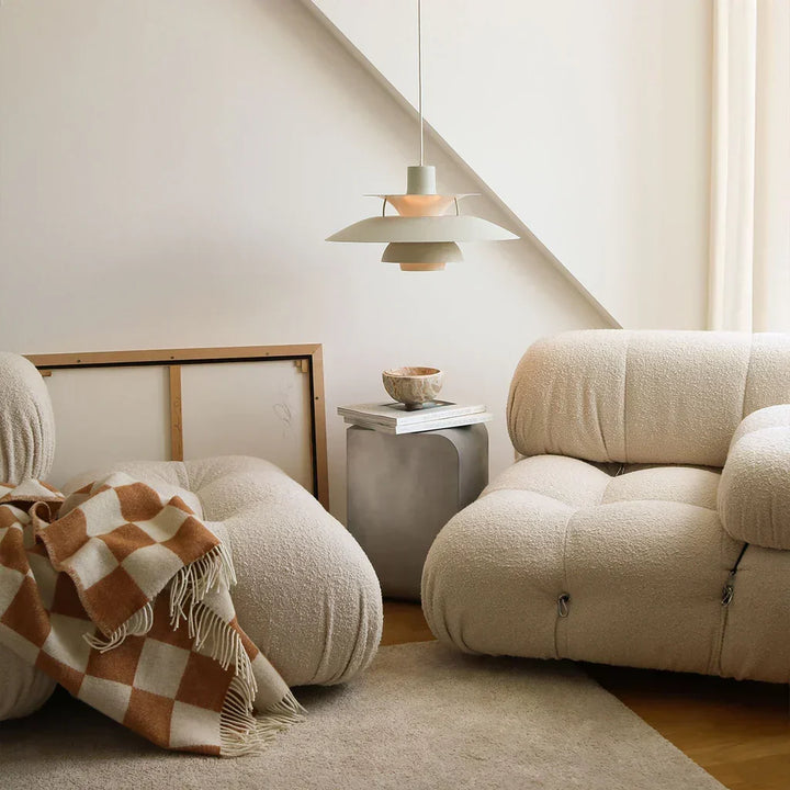 Elegant Paxano pendant, featuring warm white light, perfect for cozy bedroom ambiance. Modern design.