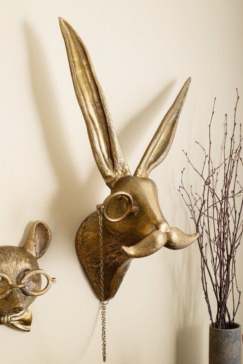 Hand-painted resin squirrel wall decor, cute animal art for a cozy bedroom or hallway.